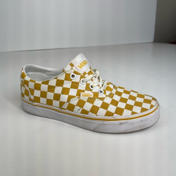 Vans Yellow Checkerboard Lace Up Skate Sneakers - Picture 4 of 15